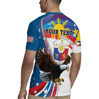 Personalized Filipino-American Rugby Jersey The Eight-Rayed Sun with Bald Eagle LT9 - Polynesian Pride