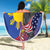 Personalized Filipino-American Beach Blanket Philippines Coat Of Arms with Bald Eagle