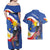 Personalized Filipino-American Couples Matching Off Shoulder Maxi Dress and Hawaiian Shirt Philippines Coat Of Arms with Bald Eagle