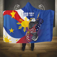 Personalized Filipino-American Hooded Blanket Philippines Coat Of Arms with Bald Eagle LT9 - Polynesian Pride