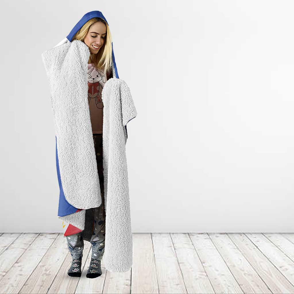 Personalized Filipino-American Hooded Blanket Philippines Coat Of Arms with Bald Eagle LT9 - Polynesian Pride