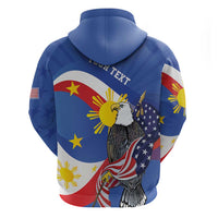 Personalized Filipino-American Hoodie Philippines Coat Of Arms with Bald Eagle LT9 - Polynesian Pride