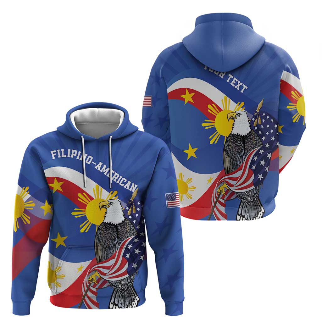 Personalized Filipino-American Hoodie Philippines Coat Of Arms with Bald Eagle LT9 - Polynesian Pride