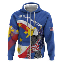 Personalized Filipino-American Hoodie Philippines Coat Of Arms with Bald Eagle LT9 Zip Hoodie White - Polynesian Pride