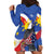 Personalized Filipino-American Hoodie Dress Philippines Coat Of Arms with Bald Eagle