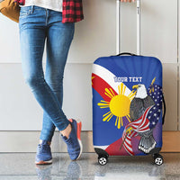 Personalized Filipino-American Luggage Cover Philippines Coat Of Arms with Bald Eagle LT9 - Polynesian Pride
