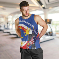 Personalized Filipino-American Men Tank Top Philippines Coat Of Arms with Bald Eagle LT9 White - Polynesian Pride