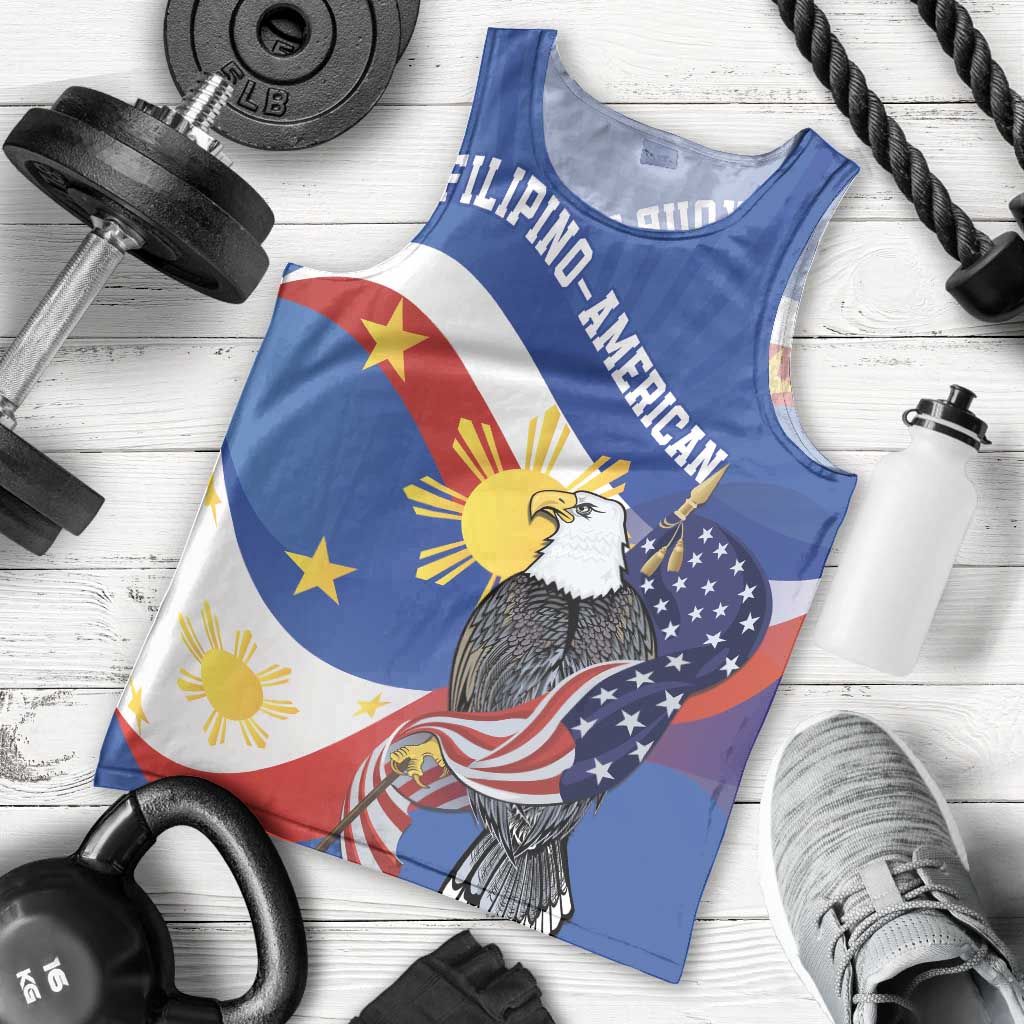 Personalized Filipino-American Men Tank Top Philippines Coat Of Arms with Bald Eagle LT9 - Polynesian Pride