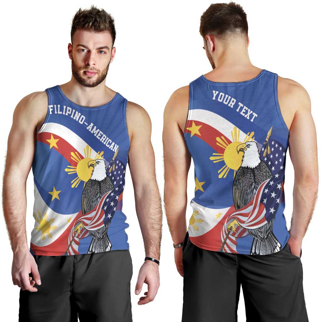 Personalized Filipino-American Men Tank Top Philippines Coat Of Arms with Bald Eagle LT9 - Polynesian Pride