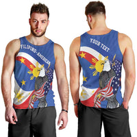 Personalized Filipino-American Men Tank Top Philippines Coat Of Arms with Bald Eagle LT9 - Polynesian Pride