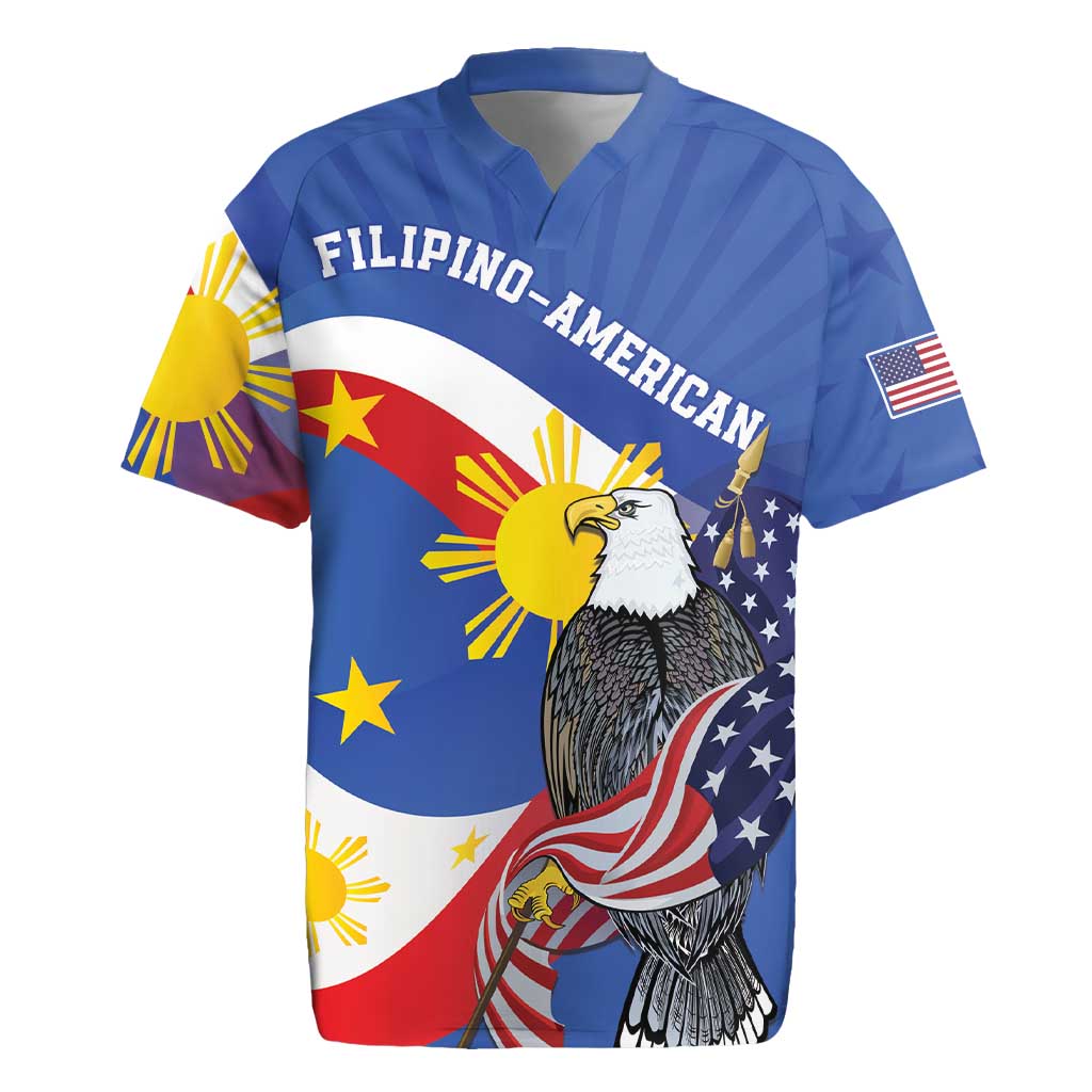 Personalized Filipino-American Rugby Jersey Philippines Coat Of Arms with Bald Eagle LT9 White - Polynesian Pride