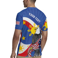 Personalized Filipino-American Rugby Jersey Philippines Coat Of Arms with Bald Eagle LT9 - Polynesian Pride