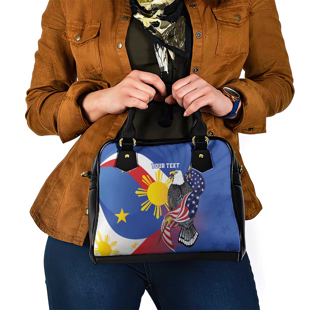 Personalized Filipino-American Shoulder Handbag Philippines Coat Of Arms with Bald Eagle LT9 - Polynesian Pride