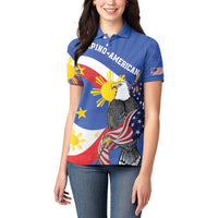 Personalized Filipino-American Women Polo Shirt Philippines Coat Of Arms with Bald Eagle LT9 - Polynesian Pride