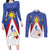 Personalized Pilipinas Eight-Rayed Sun Couples Matching Long Sleeve Bodycon Dress and Long Sleeve Button Shirt Philippines Map With Polynesian Style