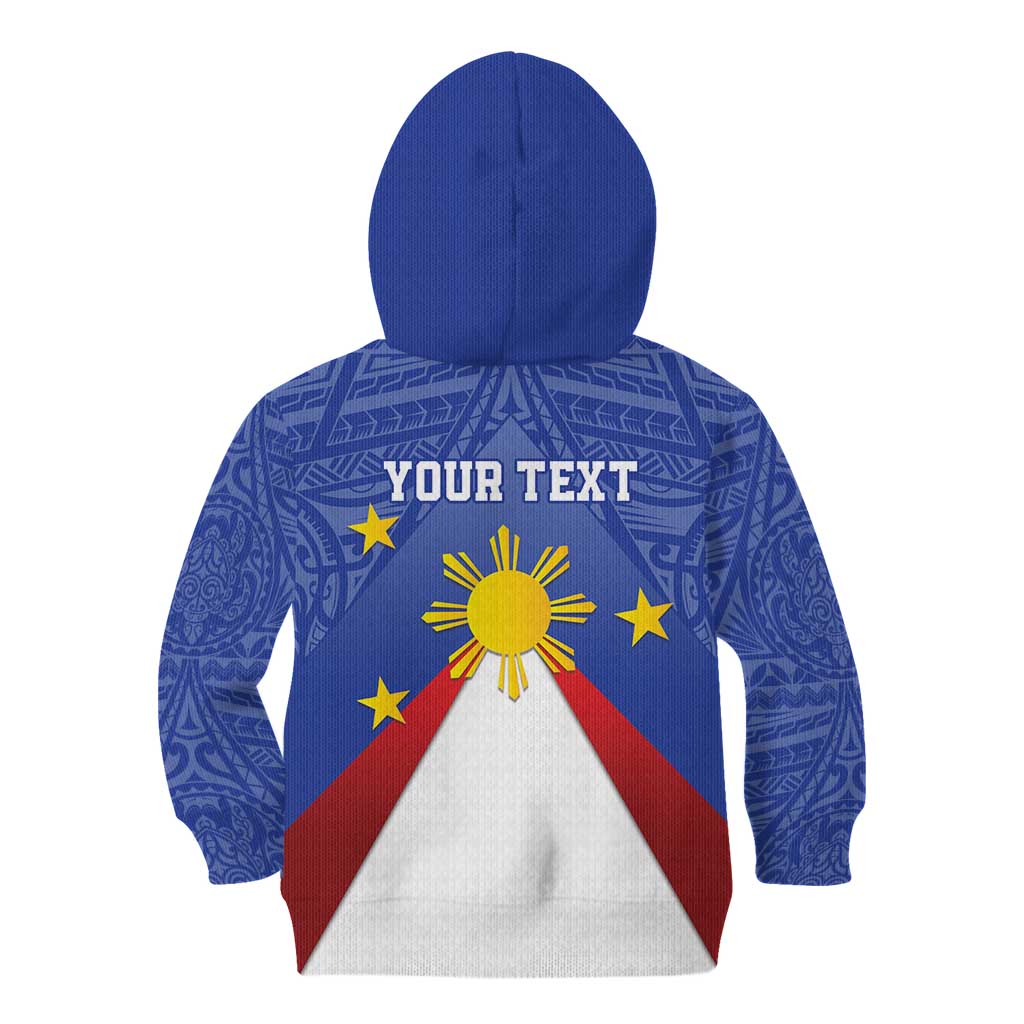 Personalized Pilipinas Eight-Rayed Sun Kid Hoodie Philippines Map With Polynesian Style LT9 - Polynesian Pride