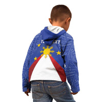 Personalized Pilipinas Eight-Rayed Sun Kid Hoodie Philippines Map With Polynesian Style LT9 - Polynesian Pride