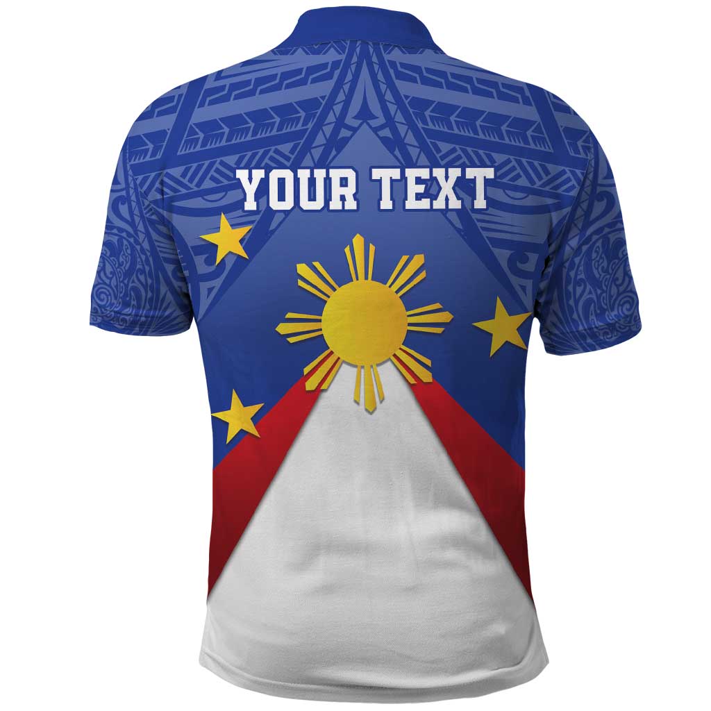 Personalized Pilipinas Eight-Rayed Sun Polo Shirt Philippines Map With Polynesian Style LT9 - Polynesian Pride