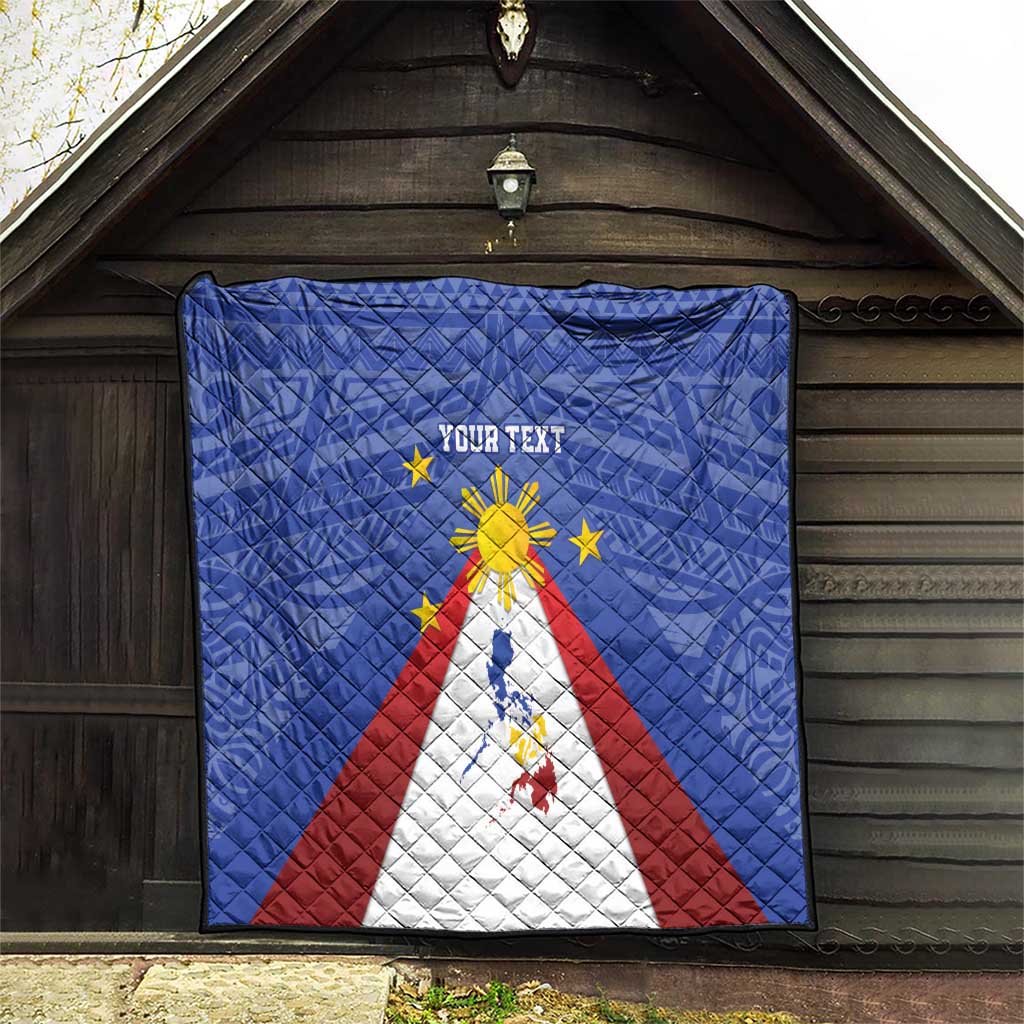 Personalized Pilipinas Eight-Rayed Sun Quilt Philippines Map With Polynesian Style LT9 - Polynesian Pride