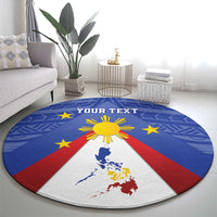 Personalized Pilipinas Eight-Rayed Sun Round Carpet Philippines Map With Polynesian Style LT9 - Polynesian Pride