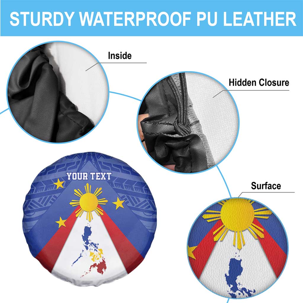 Personalized Pilipinas Eight-Rayed Sun Spare Tire Cover Philippines Map With Polynesian Style LT9 - Polynesian Pride