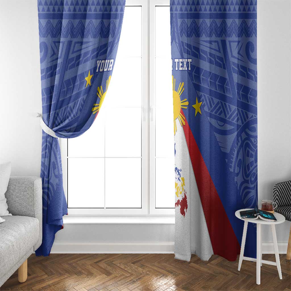 Personalized Pilipinas Eight-Rayed Sun Window Curtain Philippines Map With Polynesian Style LT9 - Polynesian Pride