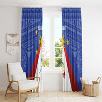 Personalized Pilipinas Eight-Rayed Sun Window Curtain Philippines Map With Polynesian Style LT9 - Polynesian Pride