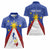 Personalized Pilipinas Eight-Rayed Sun Women Polo Shirt Philippines Map With Polynesian Style