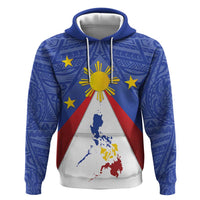 Personalized Pilipinas Eight-Rayed Sun Zip Hoodie Philippines Map With Polynesian Style LT9 Pullover Hoodie Blue - Polynesian Pride