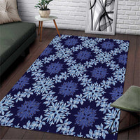 Palaka Hawaiian Quilt Seamless Pattern Area Rug LT9 Blue - Polynesian Pride