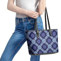 Palaka Hawaiian Quilt Seamless Pattern Leather Tote Bag LT9 - Polynesian Pride