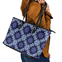 Palaka Hawaiian Quilt Seamless Pattern Leather Tote Bag LT9 - Polynesian Pride