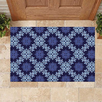 Palaka Hawaiian Quilt Seamless Pattern Rubber Doormat LT9 Blue - Polynesian Pride