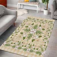 Squares Maile Leaf Area Rug Beige Palaka Hawaiian Quilt Pattern LT9 - Polynesian Pride