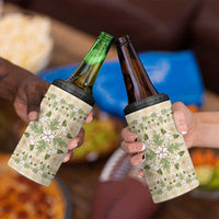 Squares Maile Leaf 4 in 1 Can Cooler Tumbler Beige Palaka Hawaiian Quilt Pattern LT9 - Polynesian Pride