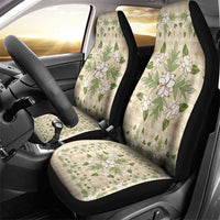Squares Maile Leaf Car Seat Cover Beige Palaka Hawaiian Quilt Pattern LT9 - Polynesian Pride