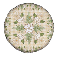 Squares Maile Leaf Spare Tire Cover Beige Palaka Hawaiian Quilt Pattern LT9 - Polynesian Pride