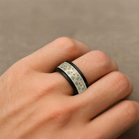 Squares Maile Leaf Spinner Ring Beige Palaka Hawaiian Quilt Pattern LT9 - Polynesian Pride