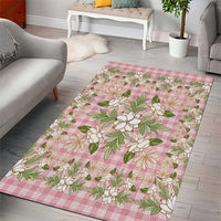 Squares Maile Leaf Area Rug Pink Palaka Hawaiian Quilt Pattern LT9 - Polynesian Pride