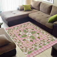 Squares Maile Leaf Area Rug Pink Palaka Hawaiian Quilt Pattern LT9 - Polynesian Pride