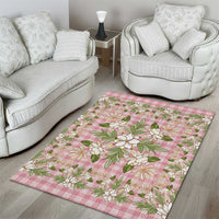 Squares Maile Leaf Area Rug Pink Palaka Hawaiian Quilt Pattern LT9 - Polynesian Pride