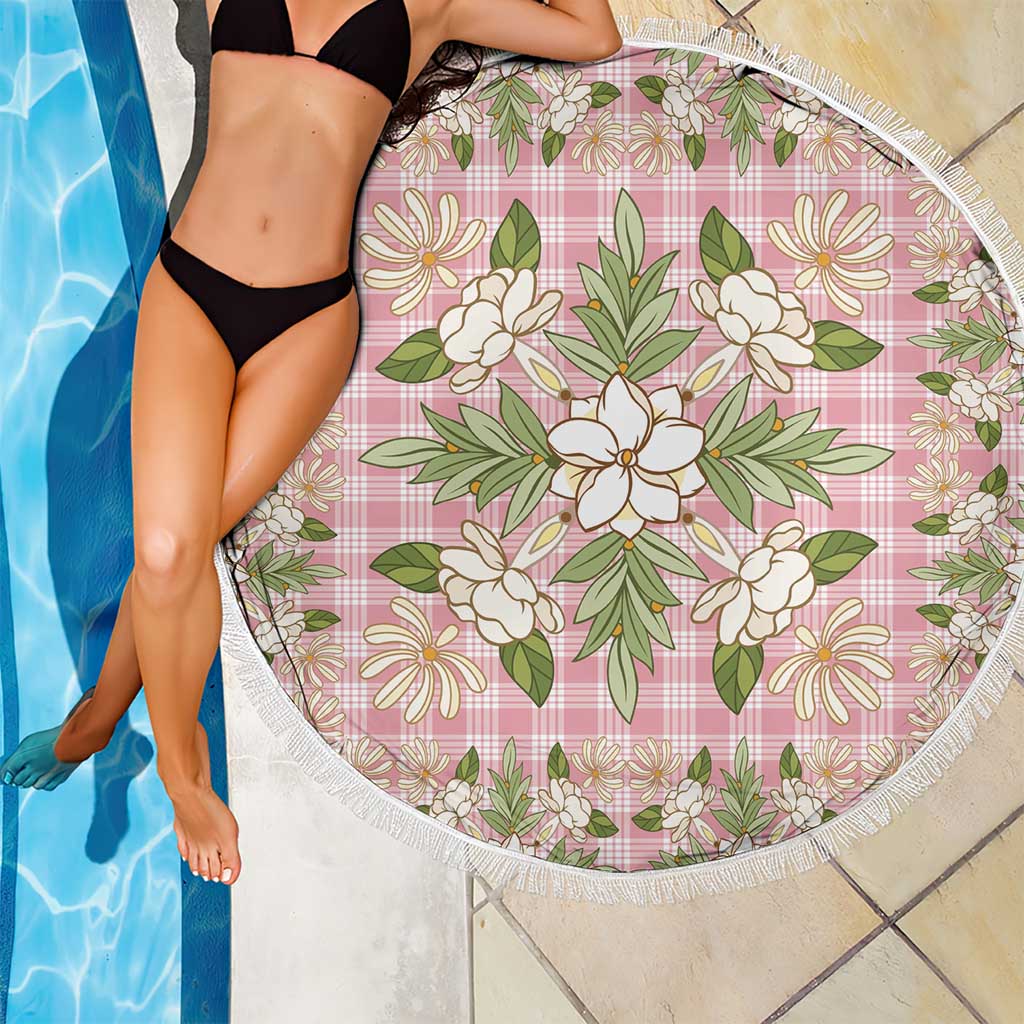 Squares Maile Leaf Beach Blanket Pink Palaka Hawaiian Quilt Pattern LT9 - Polynesian Pride