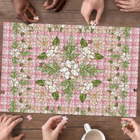 Squares Maile Leaf Puzzle Pink Palaka Hawaiian Quilt Pattern LT9 - Polynesian Pride