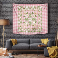 Squares Maile Leaf Tapestry Pink Palaka Hawaiian Quilt Pattern LT9 Pink - Polynesian Pride