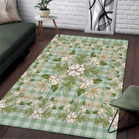 Squares Maile Leaf Area Rug Turquoise Palaka Hawaiian Quilt Pattern LT9 Turquoise - Polynesian Pride