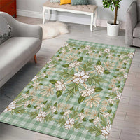 Squares Maile Leaf Area Rug Turquoise Palaka Hawaiian Quilt Pattern LT9 - Polynesian Pride