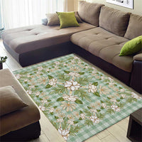 Squares Maile Leaf Area Rug Turquoise Palaka Hawaiian Quilt Pattern LT9 - Polynesian Pride