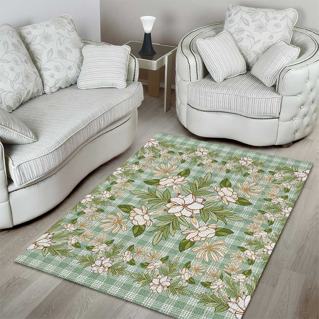 Squares Maile Leaf Area Rug Turquoise Palaka Hawaiian Quilt Pattern LT9 - Polynesian Pride