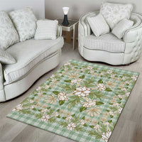Squares Maile Leaf Area Rug Turquoise Palaka Hawaiian Quilt Pattern LT9 - Polynesian Pride