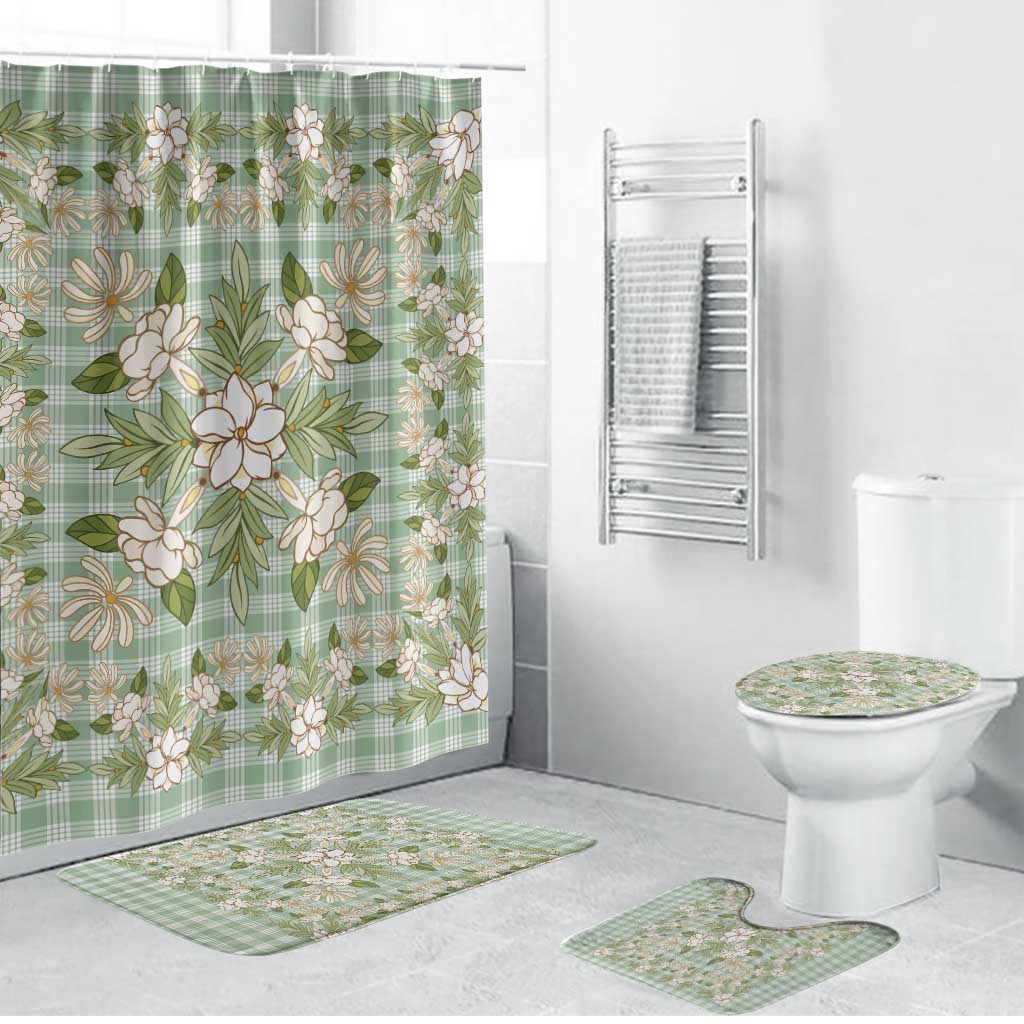 Squares Maile Leaf Bathroom Set Turquoise Palaka Hawaiian Quilt Pattern LT9 Bathroom Set (4 pcs) Turquoise - Polynesian Pride